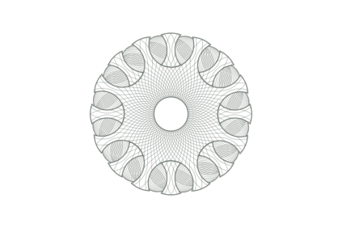 Abstract linear money style rosette. Vector Illustration. Detailed