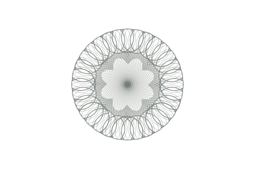 Abstract linear money style rosette. Vector Illustration. Detailed