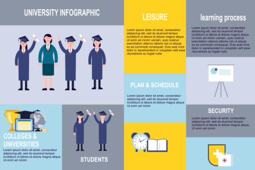 Education infographic template vector. Education university infographic