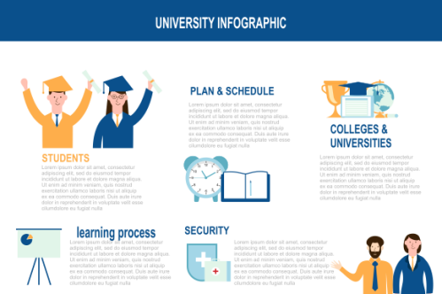 Education infographic template vector. Education university infographic