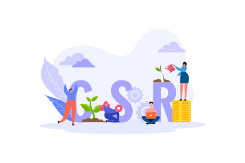 Corporate social responsibility ethical ( CSR ) illustration