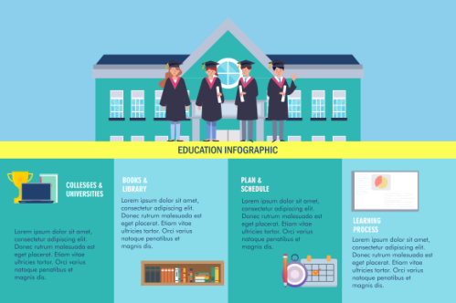 Education infographic template vector. Education university infographic