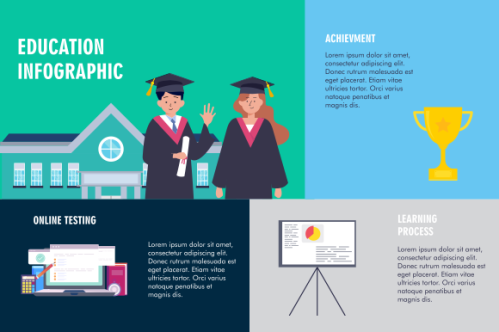 Education infographic template vector. Education university infographic