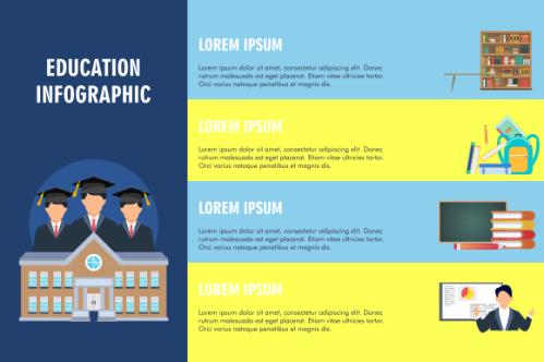 Education infographic template vector. Education university infographic