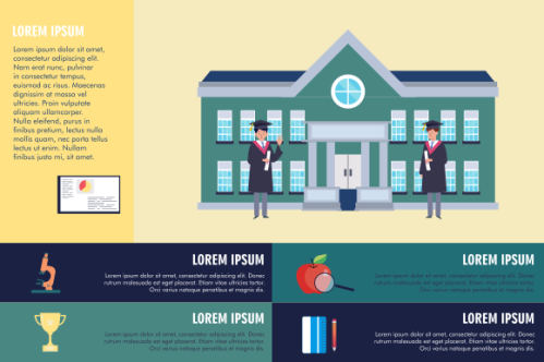 Education infographic template vector. Education university infographic
