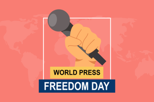 Flat design world press freedom day illustration