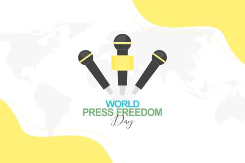 Flat design world press freedom day illustration