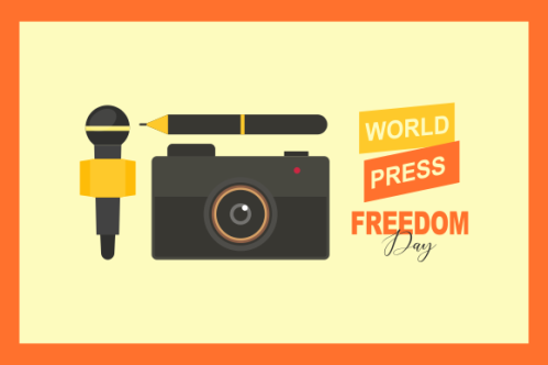 Flat design world press freedom day illustration