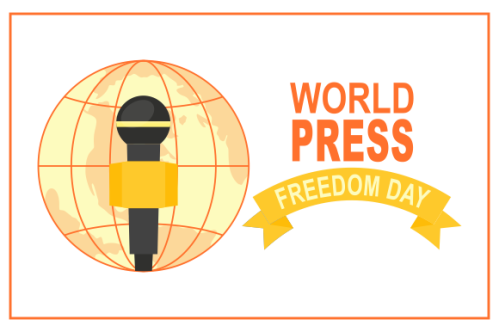Flat design world press freedom day illustration