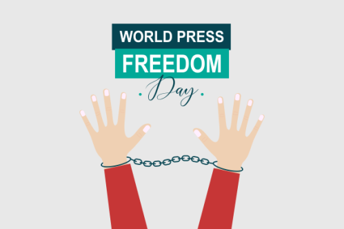 Flat design world press freedom day illustration
