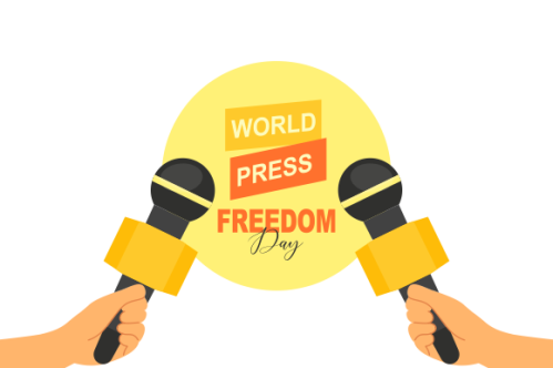 Flat design world press freedom day illustration