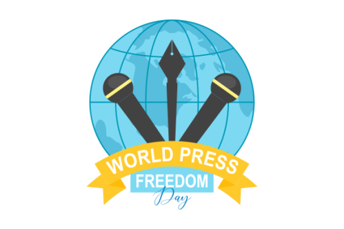 Flat design world press freedom day illustration