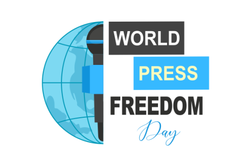 Flat design world press freedom day illustration