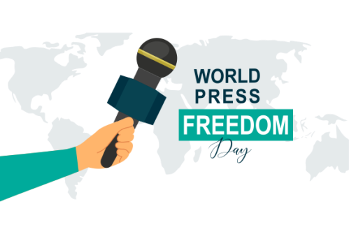 Flat design world press freedom day illustration