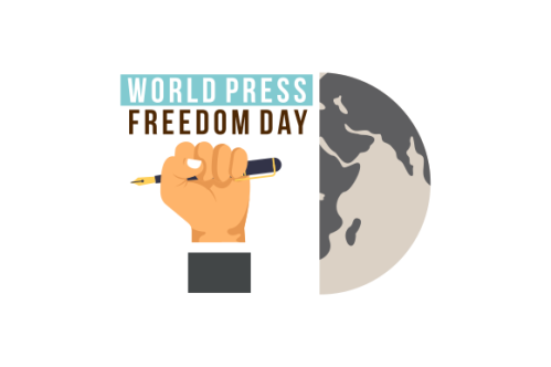 Flat design world press freedom day illustration