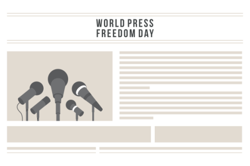 Flat design world press freedom day illustration