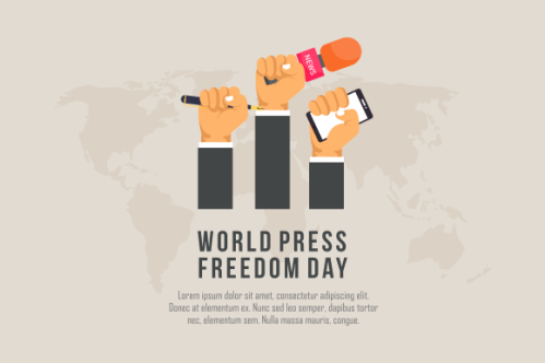 Flat design world press freedom day illustration
