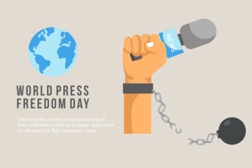 Flat design world press freedom day illustration