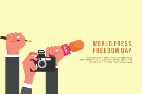 Flat design world press freedom day illustration