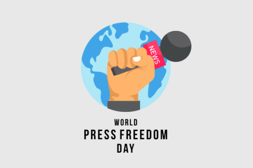 Flat design world press freedom day illustration
