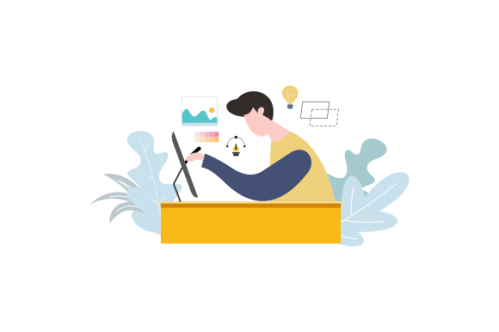 Web bloggers, vloggers, or content makers isolated illustration