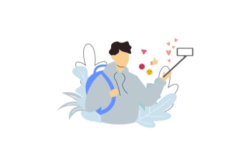 Web bloggers, vloggers, or content makers isolated illustration