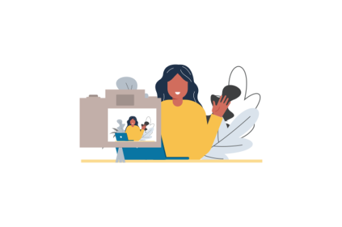 Web bloggers, vloggers, or content makers isolated illustration