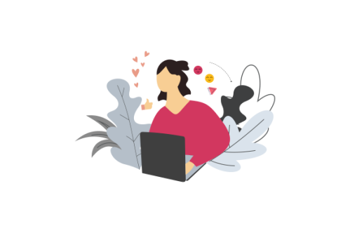 Web bloggers, vloggers, or content makers isolated illustration