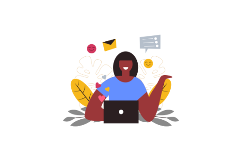 Web bloggers, vloggers, or content makers isolated illustration