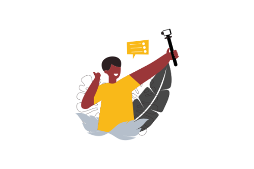 Web bloggers, vloggers, or content makers isolated illustration