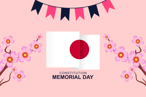 Flat japanese constitution memorial day illustration