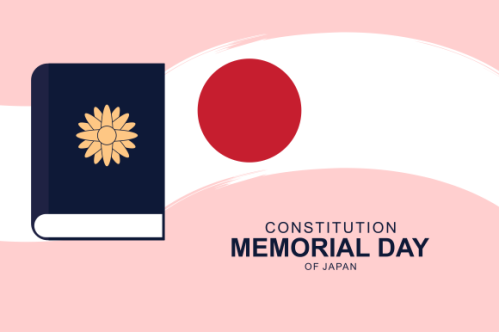 Flat japanese constitution memorial day illustration