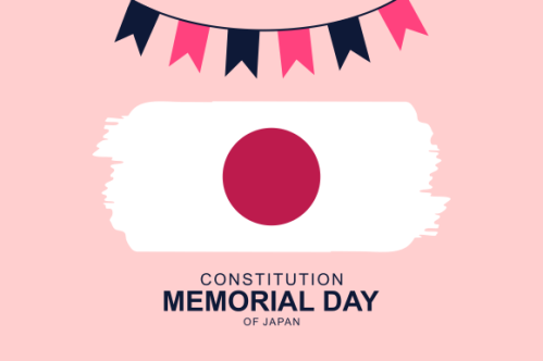 Flat japanese constitution memorial day illustration