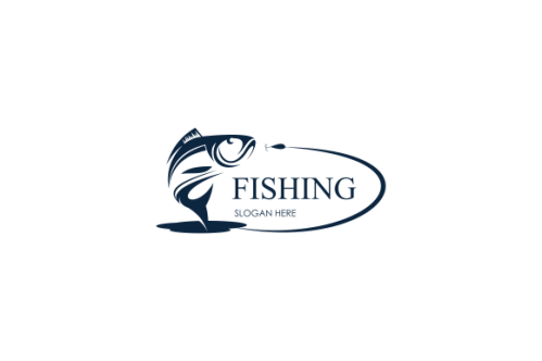 Vintage fishing logo template, uniqe fishing logo