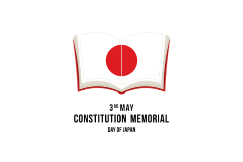 Flat japanese constitution memorial day illustration