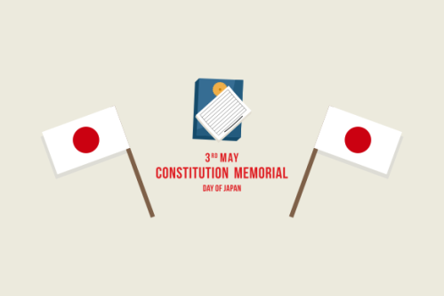 Flat japanese constitution memorial day illustration
