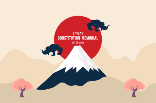 Flat japanese constitution memorial day illustration