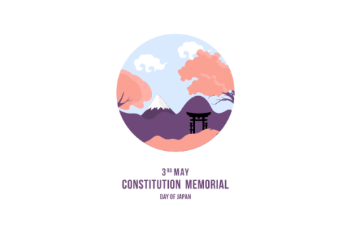 Flat japanese constitution memorial day illustration