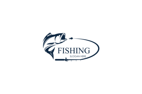 Vintage fishing logo template, uniqe fishing logo