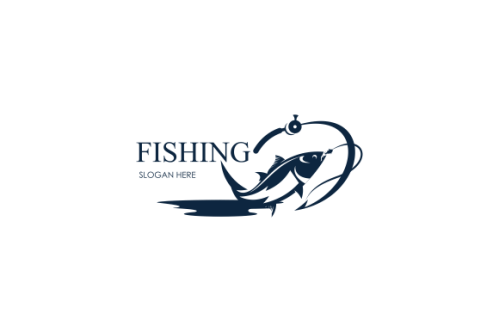 Vintage fishing logo template, uniqe fishing logo