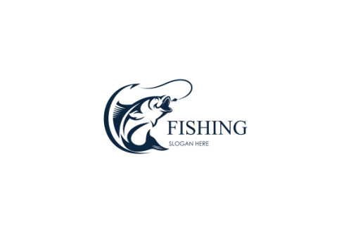 Vintage fishing logo template, uniqe fishing logo