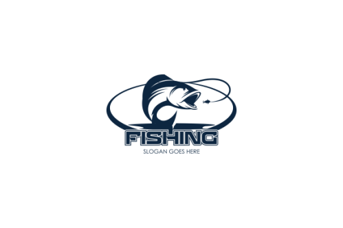 Vintage fishing logo template, uniqe fishing logo