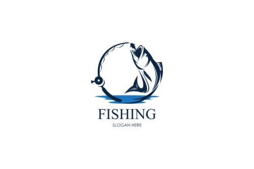 Vintage fishing logo template, uniqe fishing logo
