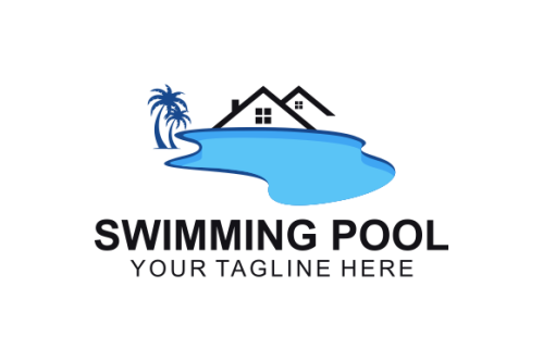 Swimming pool service, aqua logo design vector