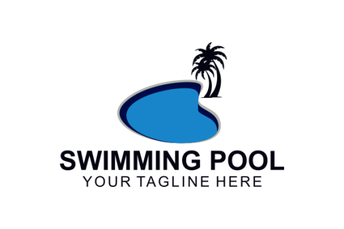 Swimming pool service, aqua logo design vector