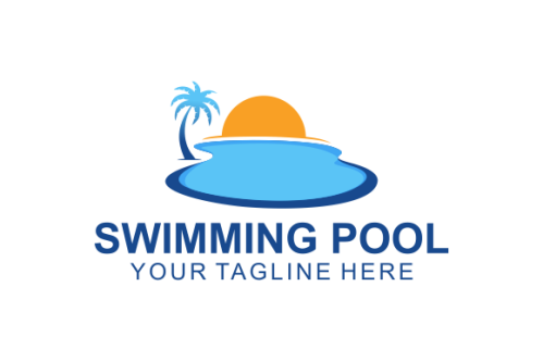 Swimming pool service, aqua logo design vector