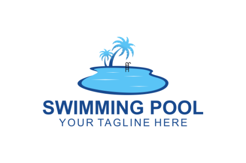 Swimming pool service, aqua logo design vector