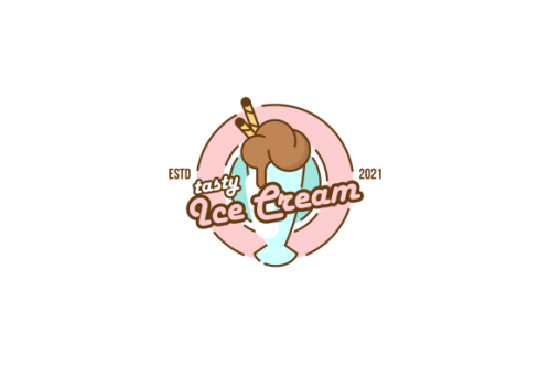 Ice cream shop logo template