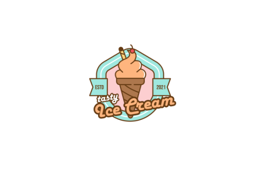 Ice cream shop logo template
