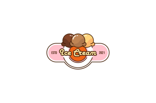 Ice cream shop logo template